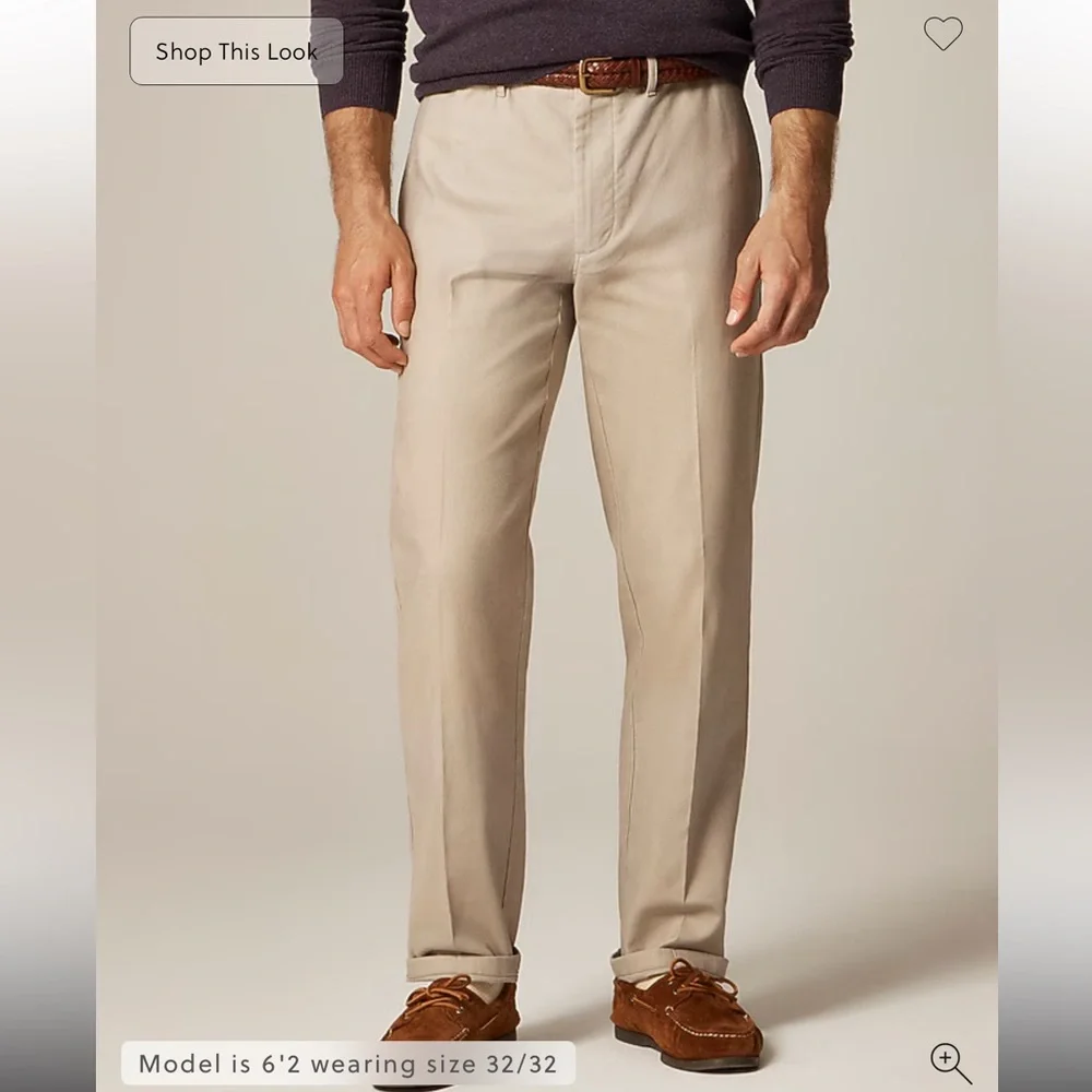 J.Crew Straight-fit creased stretch cotton-blend twill trouser 33/30